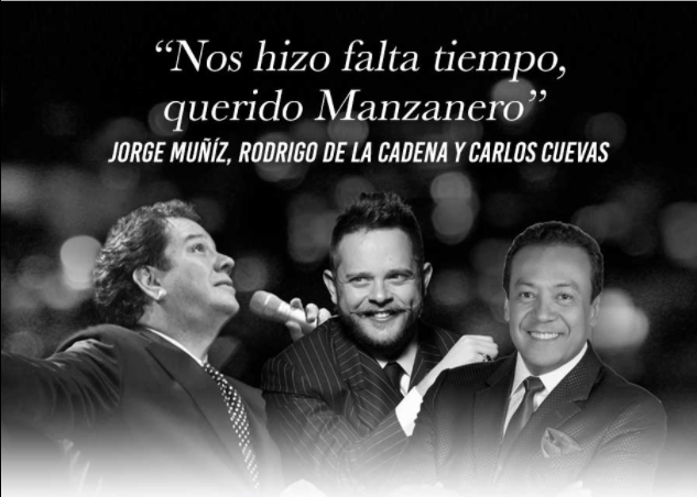 Jorge Muñiz, Rodrigo de la Cadena y Carlos Cuevas juntos en Monterrey con “Nos hizo falta tiempo, querido Manzanero”