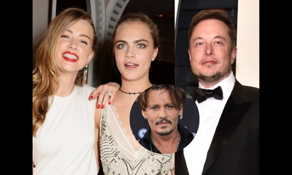 Amber Heard habría tenido un trío con Elon Musk y Cara Delevingne