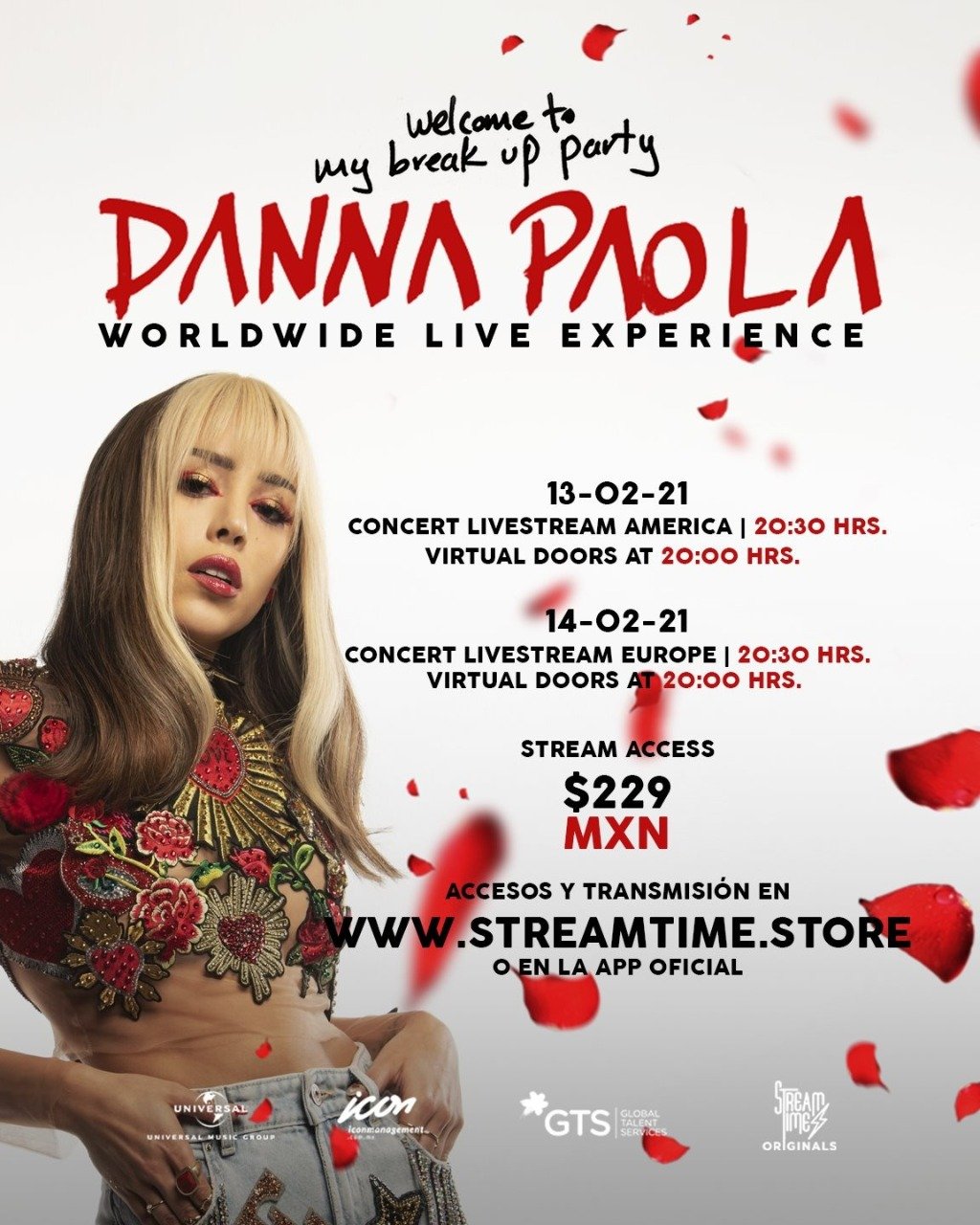 Danna Paola Live Streaming Mundial a traves de Streamtime