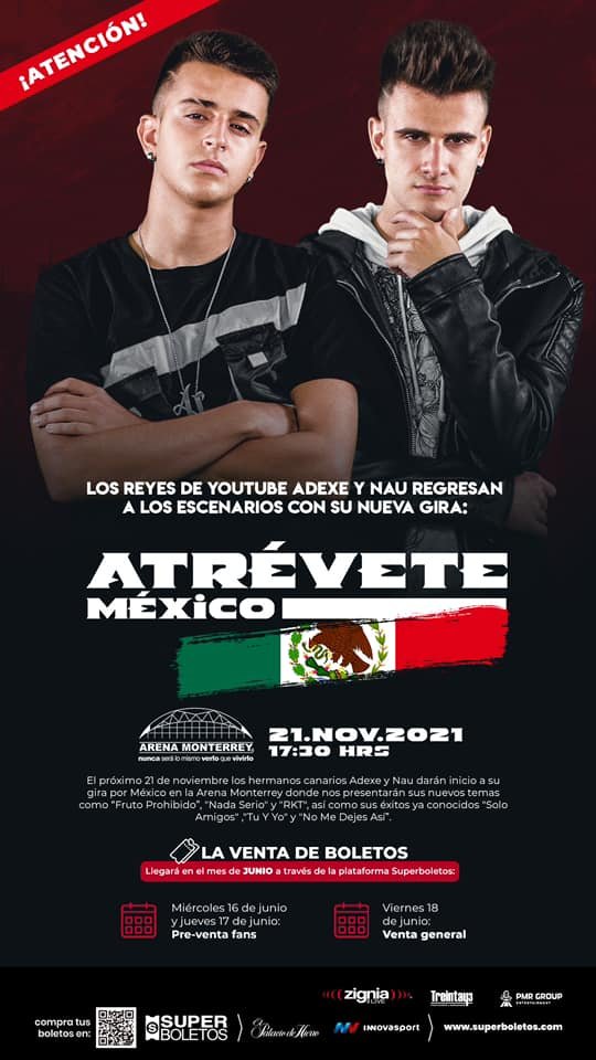 Adexe & Nau anuncian concierto en Monterrey