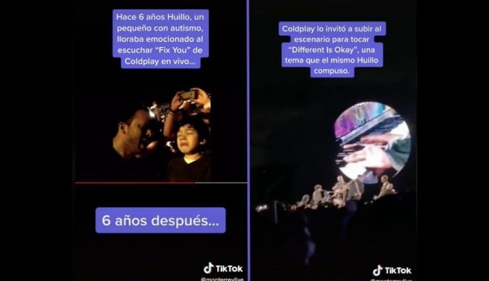 Huillo, un niño con autismo, toca con Coldplay