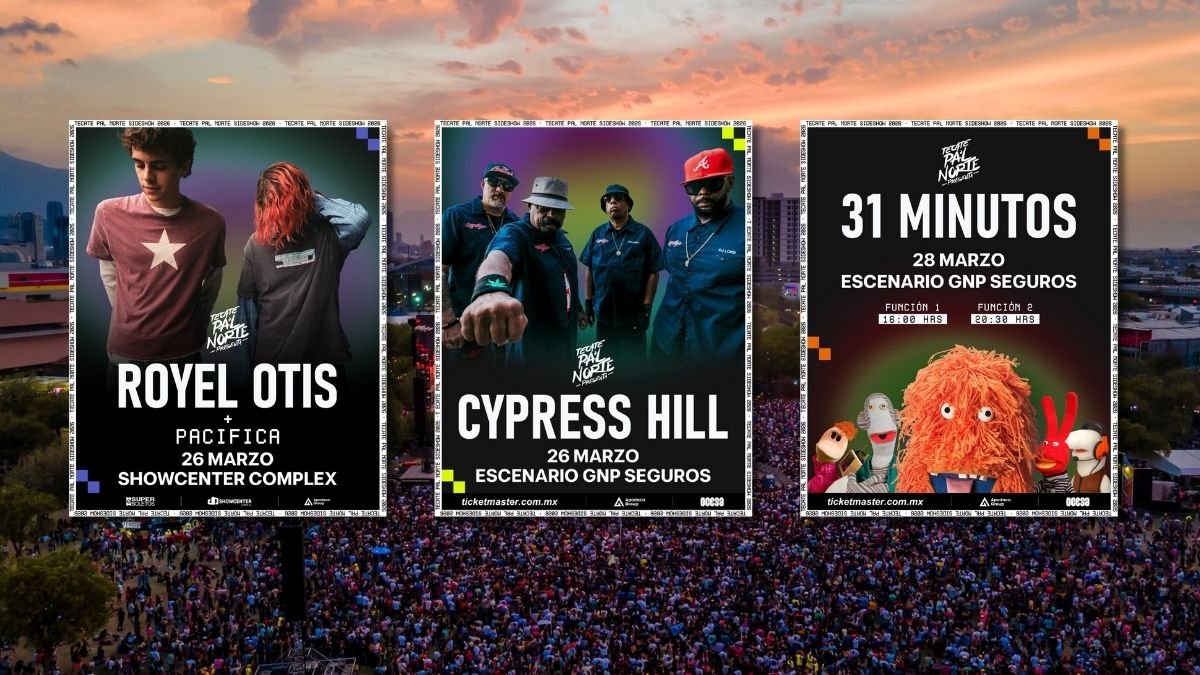 ¡De lujo! Tecate Pa'l Norte 2026 anuncia sus sideshows: Royel Otis, Cypress Hill y 31 Minutos